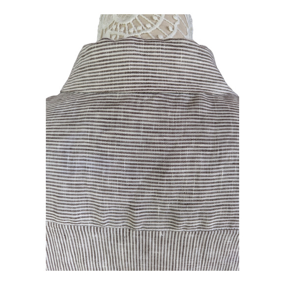 Foxcroft Shaped Fit 100% Linen Striped Button Down 14 - Picture 5 of 6